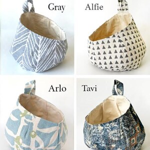 Cesta colgante de tela Bubble Pod / Cesta de lona para almacenamiento y organización / Decoración lavable para el hogar / Pequeña o mediana imagen 9