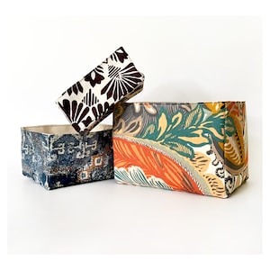 Rectangle Fabric Basket | Reversible Canvas Storage & Organizer Bin | Washable Home Decor | 3 Sizes to Choose From image 15