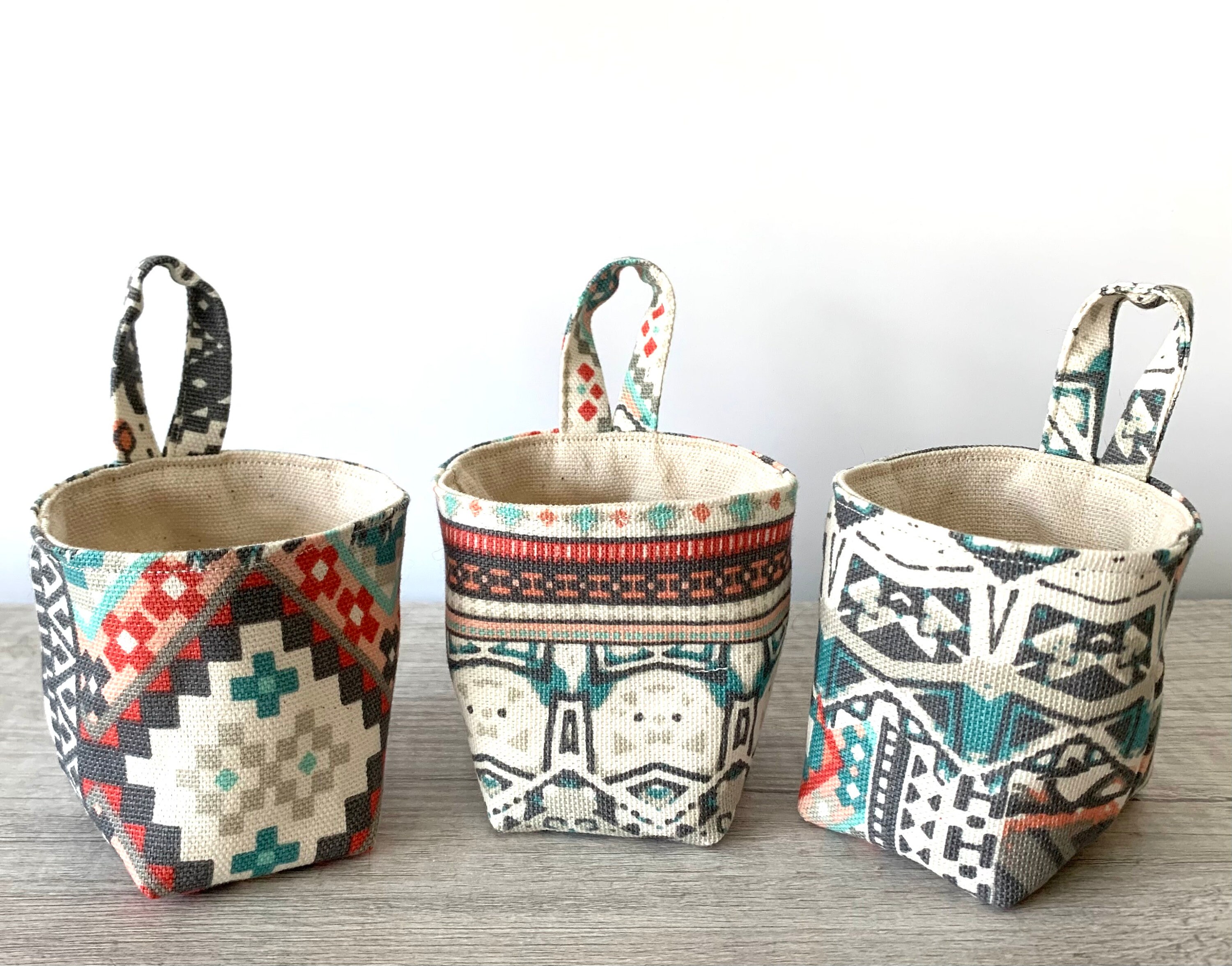 Mini cesta de tela colgante / pequeño almacenamiento | Etsy