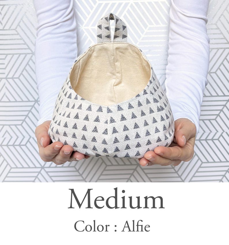 Cesta colgante de tela Bubble Pod / Cesta de lona para almacenamiento y organización / Decoración lavable para el hogar / Pequeña o mediana imagen 6
