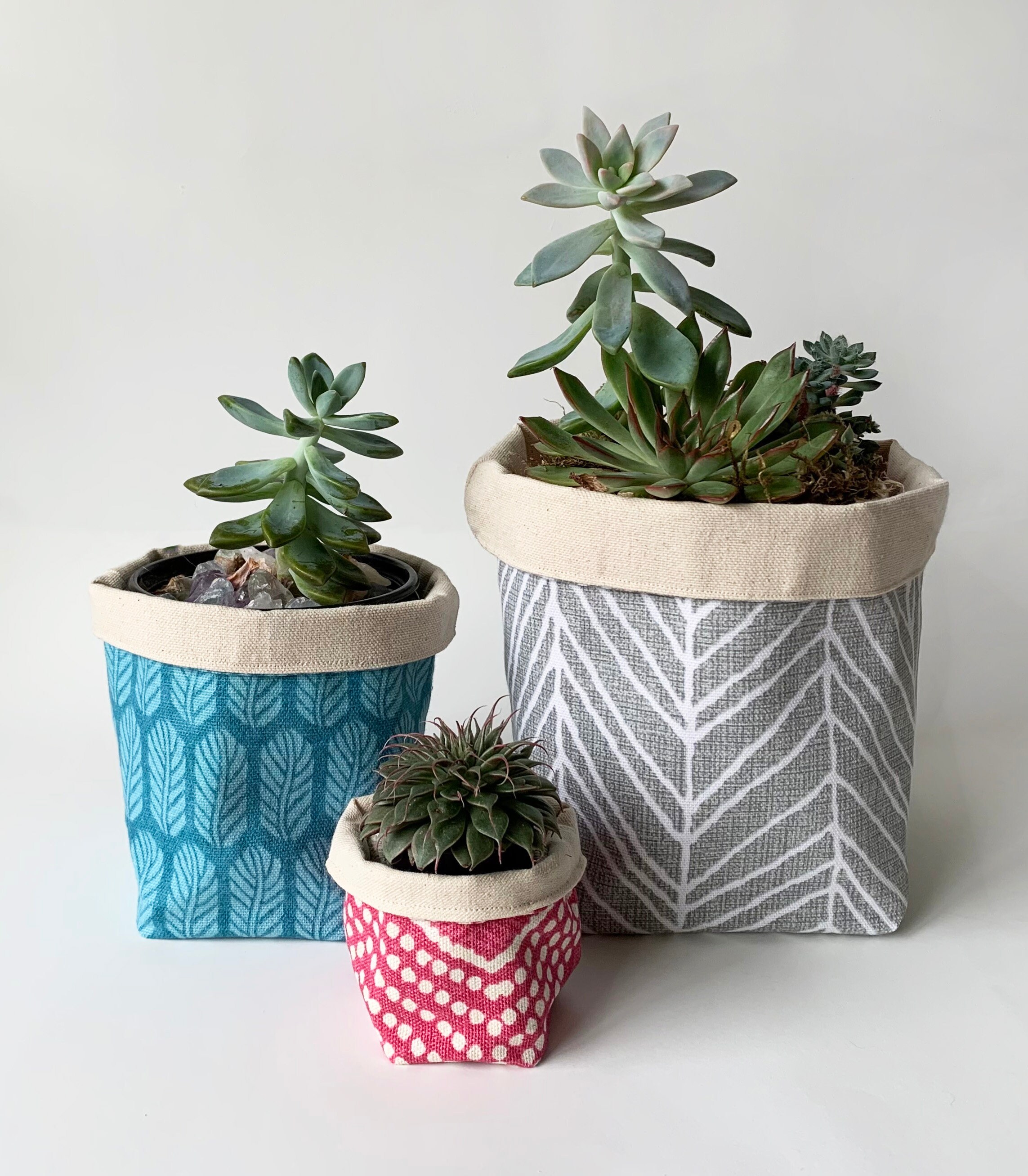 Cesta de tela / Almacenamiento reversible de lona & Contenedor | Etsy