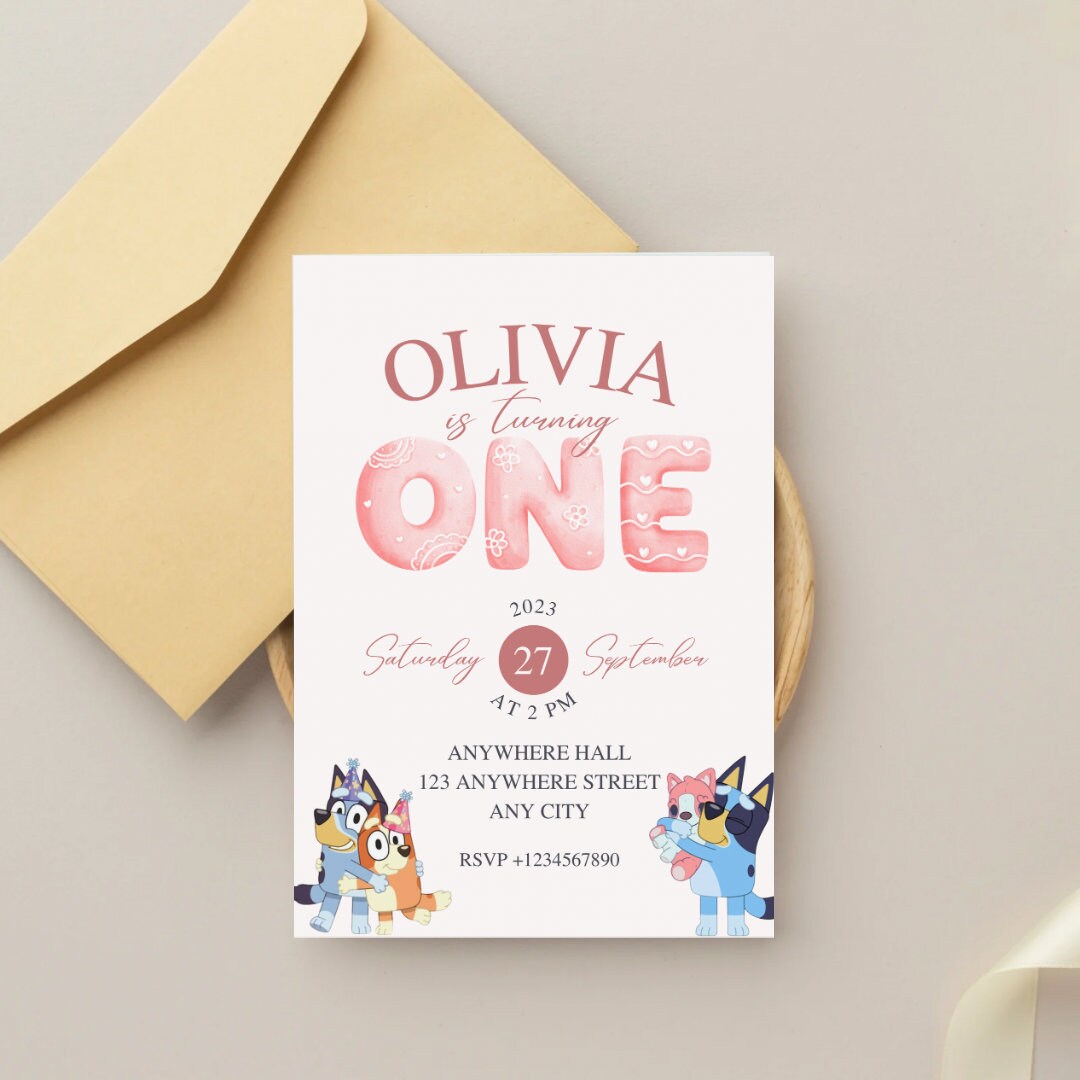 Bluey Birthday Invitation Bluey Family Editable Digital Etsy Canada