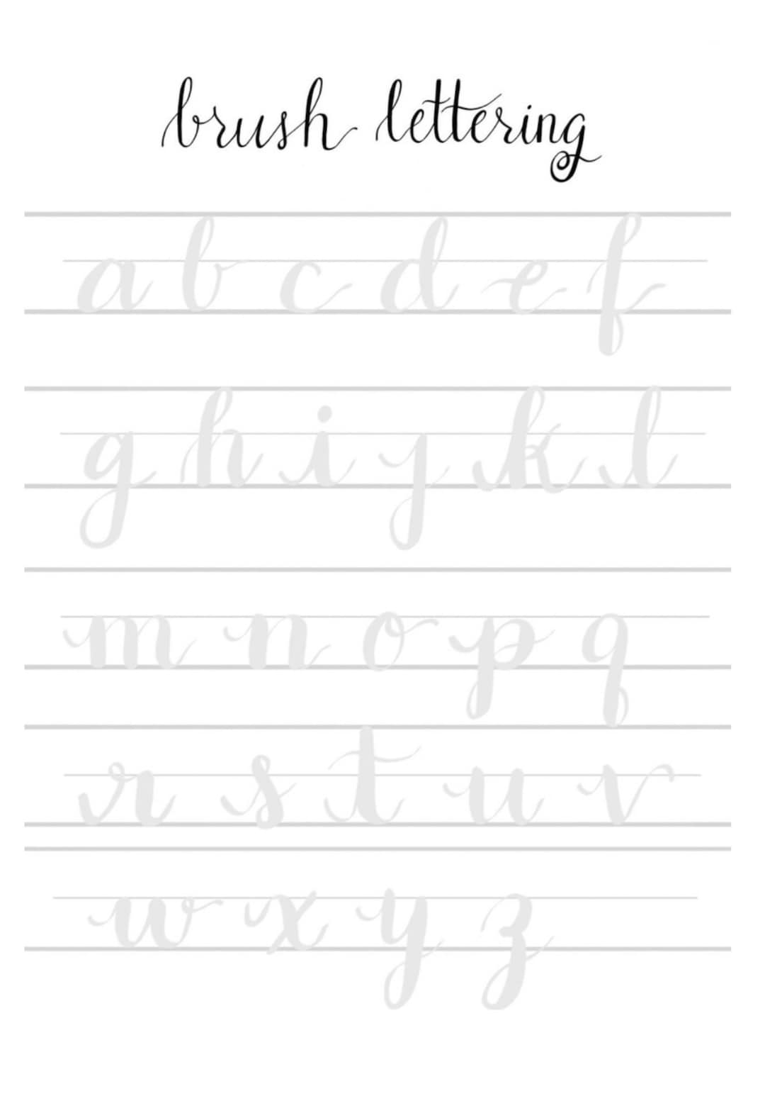 Modern Calligraphy Practice Work Sheets Calligraphy Fonts Etsy