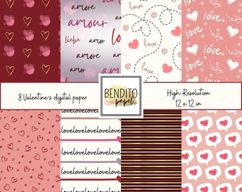 Valentines digital paper