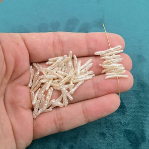 10 Stück 15 mm Barock Biwa Perle Bead Sticks