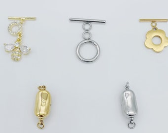 14K Gold Plated Necklace and bracelet clasps, Pearl Clasp