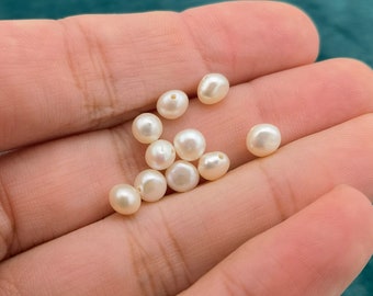 50% Off 10pcs 4-5mm Small Loose Freshwater Pearls, Small Pearls, Center drilled pearls, White Pearl, Natural Freshwater Pearls, Fine Pearls