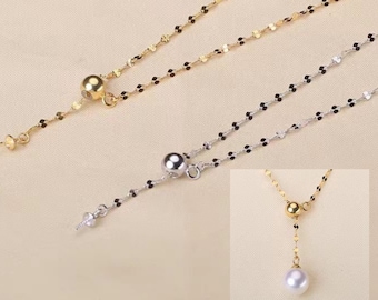 925 Sterling silver adjustable chain for pearls, Jewelry DIY Making