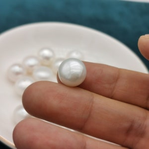 Aaaa 1pc half drilled 11.5-12mm button pearl, white loose freshwater pearl beads, good luster, loose pearl
