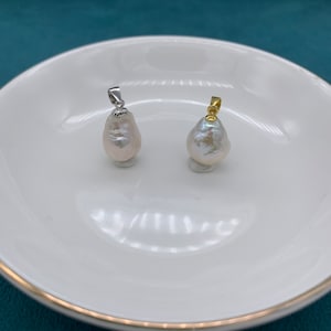 3A 1pc 10-11mm Teardrop Baroque Pearl Charm, White Droplet Freshwater Pearl for Necklace, Flameball Pearl for DIY Jewelry