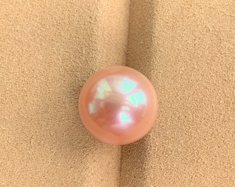 50% OFF 1pc 4A 12-13mm Pink Round Pearl, Loose Freshwater Pearl, DIY Jewelry Making, Wholesale Pearls