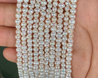 2A 4-5mm seed potato button pearl, seed round potato pearls, small pearls, potato seed pearls, diy jewelry making, handmade jewelry