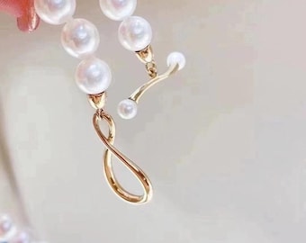 S925 Sterling Silver Simple Twist Pearl Clasp for Necklace Making, Elegant Silver Clasp Connector for DIY Pearl Jewelry Design