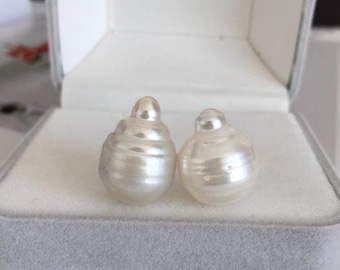 3A 9–14mm White South Sea Baroque Pearl, Natural Droplet Loose Saltwater Pearl with Good Luster, Single Pearl Bead for DIY Jewelry Making