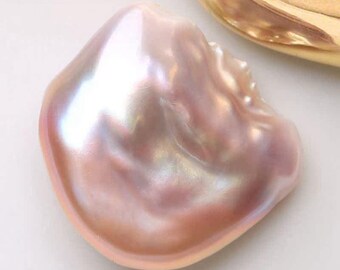 4A 14–17mm Natural Purple Baroque Freshwater Pearl, Iridescent Loose Pearl for DIY Jewelry, Undrilled or Half Drilled, 1pc