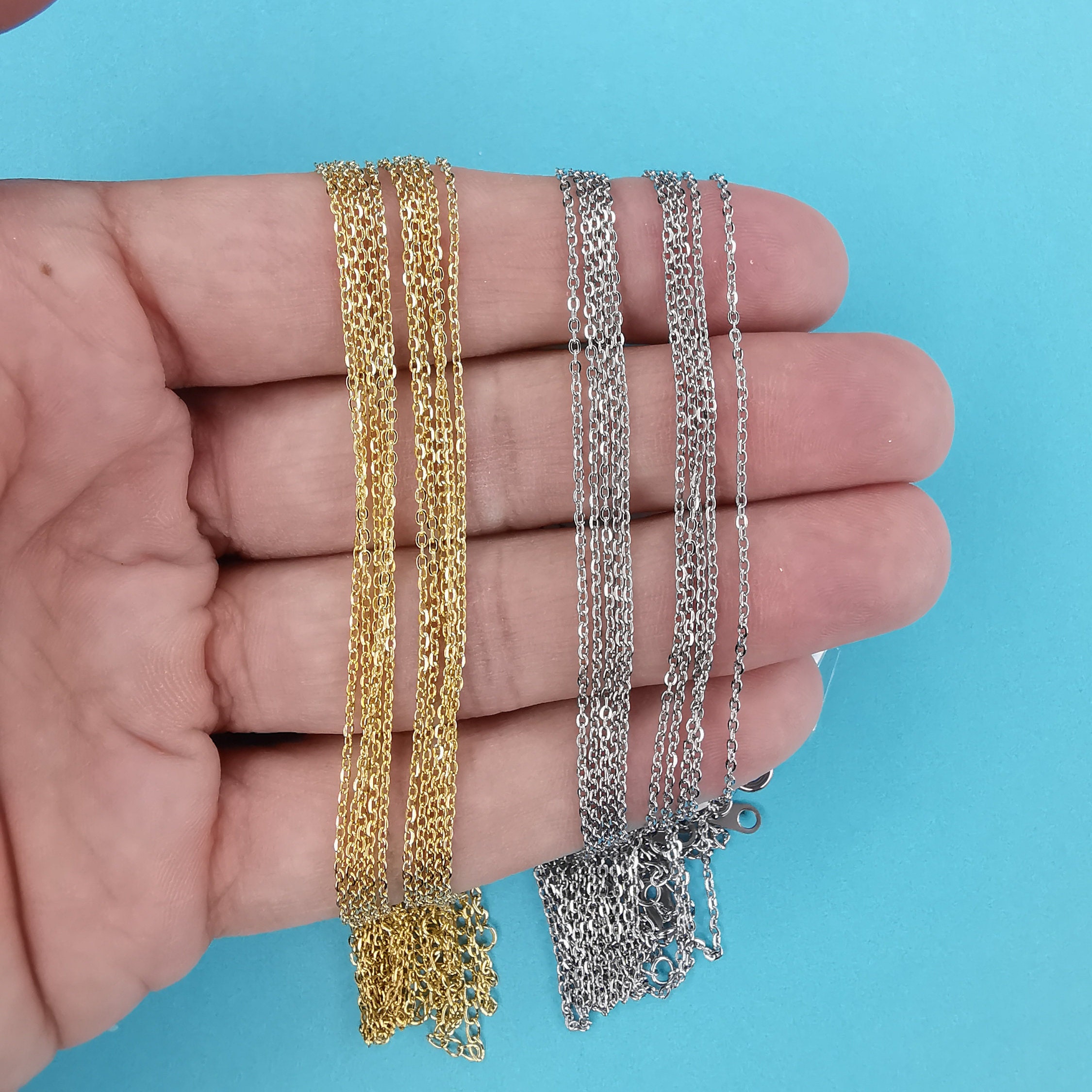 Wholesale 5pcs Finished 316L Stainless Steel Chain, 18k Gold Plated, Necklace  Chains Bulk for Jewelry Making, Hypoallergenic Chain 