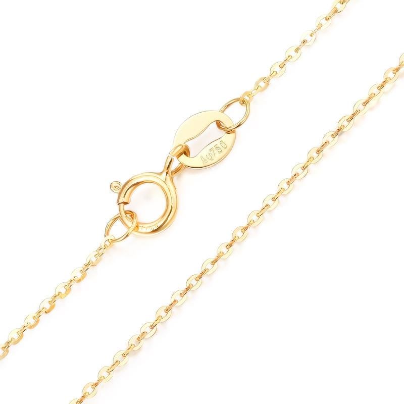 0.8mm Stamped Au750 Solid 18k yellow Gold Necklace Women's 18 inches 46cm chain