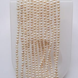 May include: A strand of white freshwater pearls, approximately 5-6mm in size. The pearls are round and have a smooth, lustrous finish.