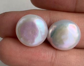 50 % de réduction 1 pièce 4A 13-14 mm, pièce de monnaie blanche, perle baroque, perles d'eau douce rondes blanches, vente en gros de perles, perles en vrac, fabrication de bijoux à faire main