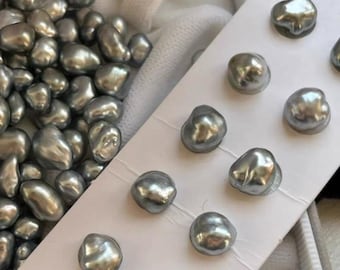 3A 2–12mm Platinum Grey Tahitian Keshi Pearl, Natural Loose Saltwater Pearl Bead with Good Luster, DIY Jewelry Making Pearl Wholesale