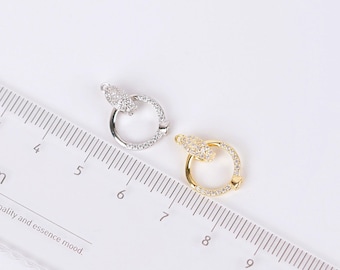S925 Sterling Silver Circle Button Clasp for Necklace & Bracelet DIY, Jewelry Making Supplies