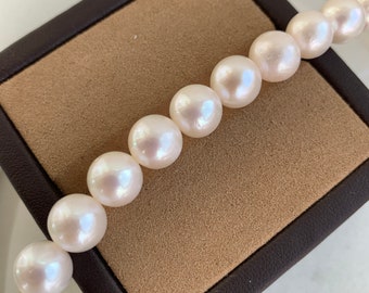 4A High Luster 8.5-9mm Round Freshwater Pearls, White Pearl Strands, Natural Pearls, Handmade Diy Jewelry Making, Pearl Jewelry