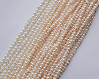 50% OFF 2A 3-4mm white seed pearl strand, small freshwater pearls, tiny pearls, potato seed pearls, Jewelry DIY making, pearl wholesale