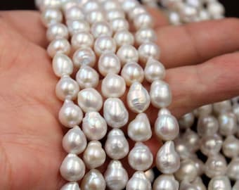 50% OFF 3A 8mm Small Baroque Teardrop Freshwater Pearl Strand with Tail for DIY Jewelry Making and Wholesale