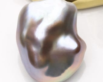 17–18mm natural freshwater keshi pearl, thick irregular nugget loose bead, high luster undrilled pearl for artisan jewelry diy, 1pc