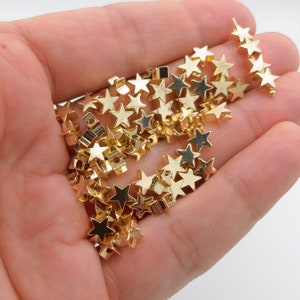 50% OFF 12Pc Star Spacer Charm Beads, Gold Star, Star Beads, Star jewelry, Stars,DIY Jewelry Supply, Gold Star Spacer Beads,Gold Plated Star