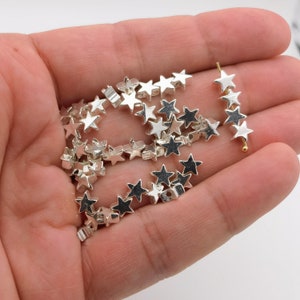 50% OFF 12Pc Star Spacer Charm Beads, Silver Star, Jewelry Making,Star jewelry,Stars Charm Beads, Silver Star Spacer Beads,18k Silver Plated