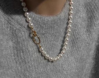 S925 Sterling Silver Big and Small Circle Clasp, Geometric Toggle Clasp for Pearl Necklace Bracelet DIY Jewelry Making Connector