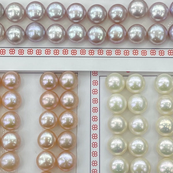Wholesale 4A 3-13mm button pearl half drilled, loose pearl, freshwater pearls, half drilled pearls, diy jewelry making