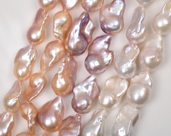 4A 15-25mm Large Flameball Baroque Pearl, Natural Baroque Pearl Beads for Necklaces and DIY Jewelry Making