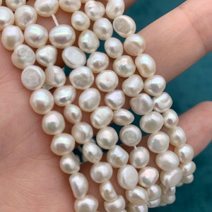 50% OFF 2A 5-6mm nugget freshwater pearls strand, nugget pearl beads for jewelry making, natural pearl strands, wholesale pearls