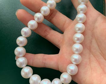 5A+ 11-12mm Round freshwater pearl strands, white round pearl,pearl wholesale, diy pearl jewelry making, cultured pearl, full pearl strands