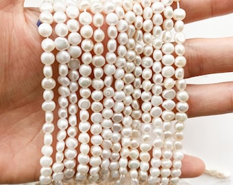 50% OFF 5-6mm Pearls Wholesale Freshwater Pearls, Center drilled pearls, White Pearl, Fine Pearls, Natural Pearls ,nugget pearl, Pearls