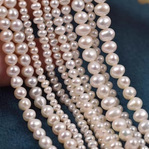 3A 3-12 mm natürliche Süßwasserkartoffelperlen, diy Schmuckherstellung, Naturperlen, handgemachter Schmuck, Perlenstränge, Perlengroßhandel Bild 3