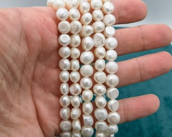 50% OFF 2A 8-9mm Round Nugget Freshwater Pearl Strand for DIY Jewelry Making and Wholesale