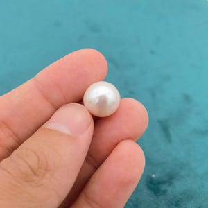12-13mm Large Round Freshwater Pearl, High Luster Loose Pearl for DIY Jewelry, Single White Pearl for Necklace or Ring Making