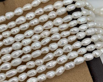 2a 2,5-3 mm kleine Süßwasser Reis Perlen, ovale Perlenstrang, echte Perlen, Schmuckherstellung