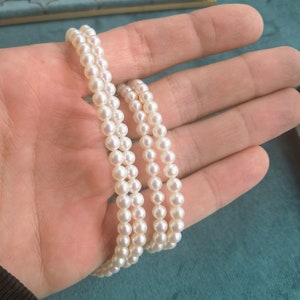 Aaaa+ 4mm round freshwater akoya quality pearl beads, high luster