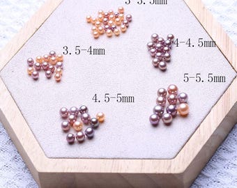 10pcs 4A 3–8mm purple round freshwater pearl beads, natural baby pearls for diy jewelry making, loose strand drilled, pearl wholesale bulk