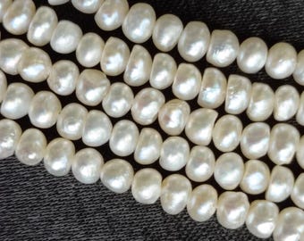 White Potato Pearl Strand: 4-5mm Freshwater DIY Jewelry