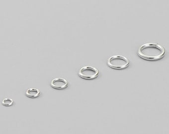 20pcs 3-10mm S925 Sterling Silver Open & Closed Jump Ring Accessories, DIY Jewelry Making Supplies, Bracelet and Necklace Extensions