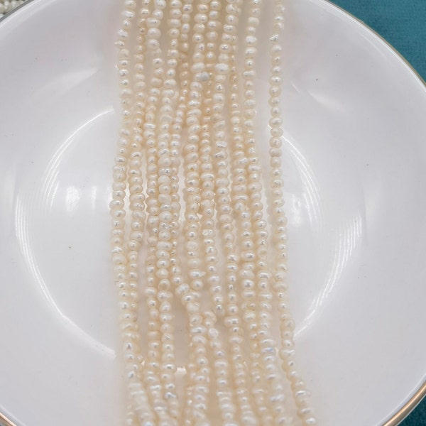 50% de descuento en perlas de semillas de 2,5 mm, pequeñas perlas de agua dulce, perlas diminutas, perlas de semillas de patata