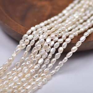 Irregular size small 3-4mm nugget pearl strand, freshwater pearl, freshwater pearls, natural pearls, Pearl strand, Pearl Wholesale