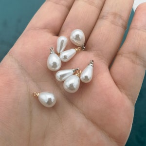 50% Off 2pc Imitation Pearl Charm or Pendant Gold Plated