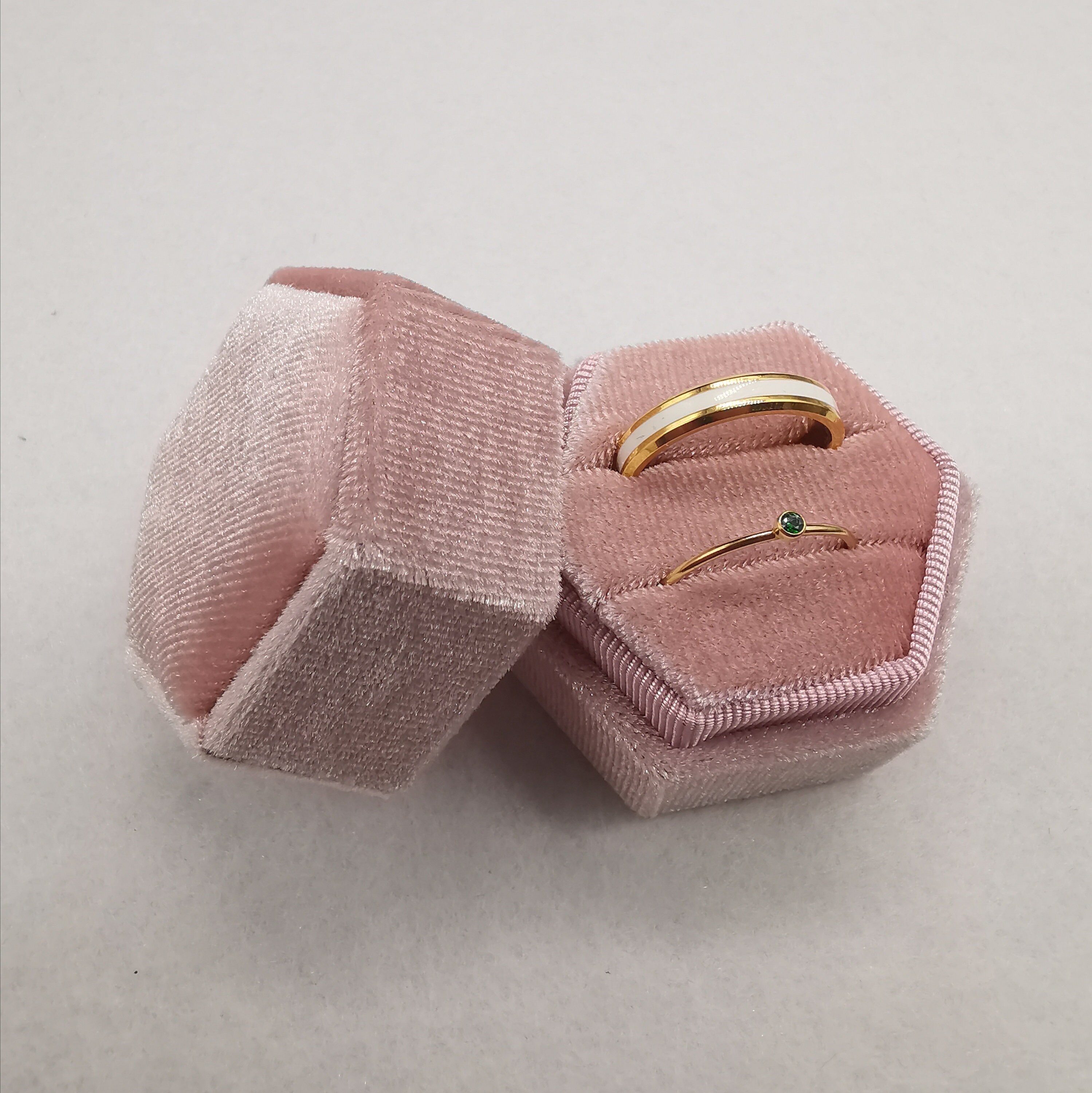 Pink Velvet Ring Box Wedding Ring Box Ring Bearer Box Etsy