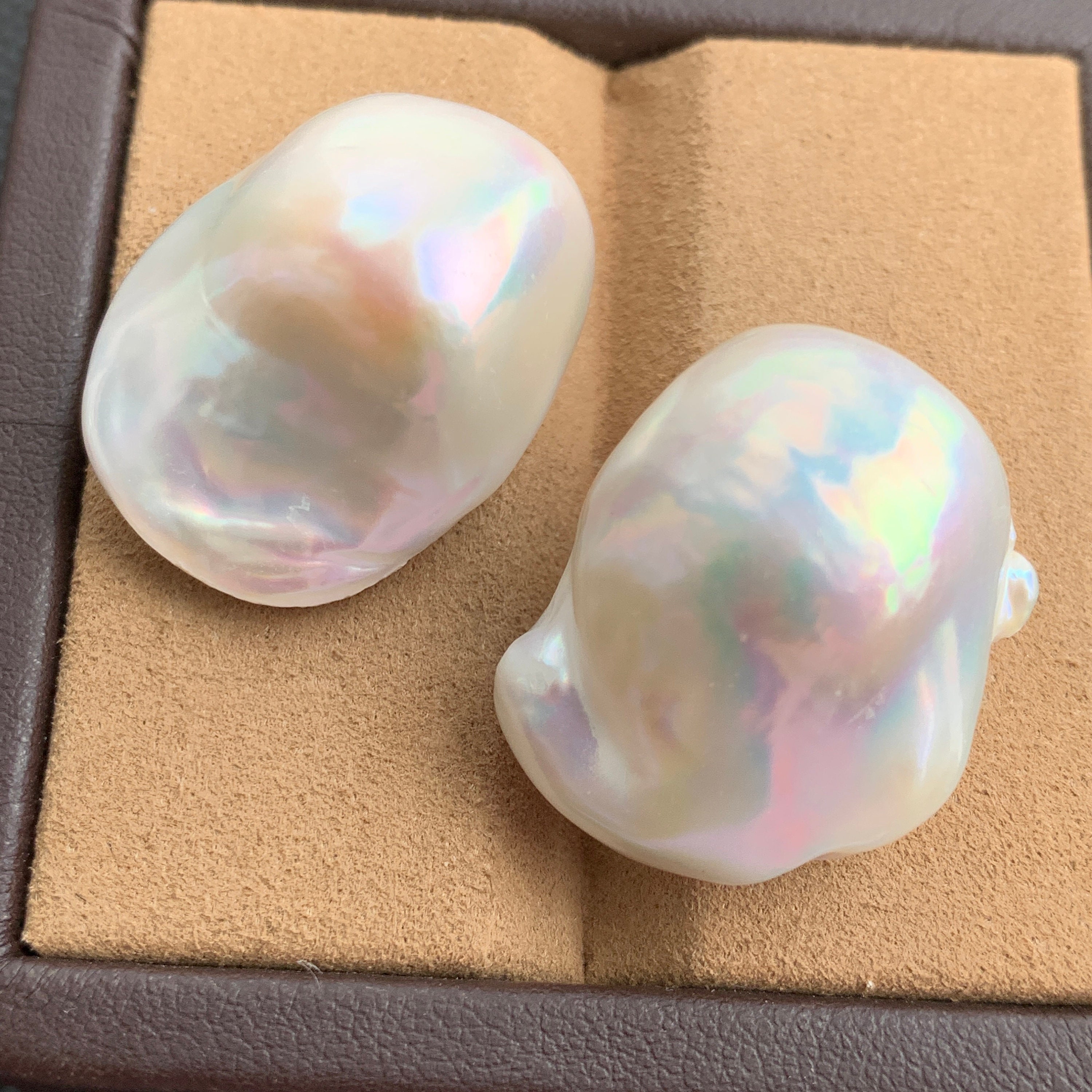 Perles Boule Flamme Baroques En Nacre D'eau Douce - Blanc, 17-19 Mm X 25-28 Mm, Brin De 15,5 Pouces